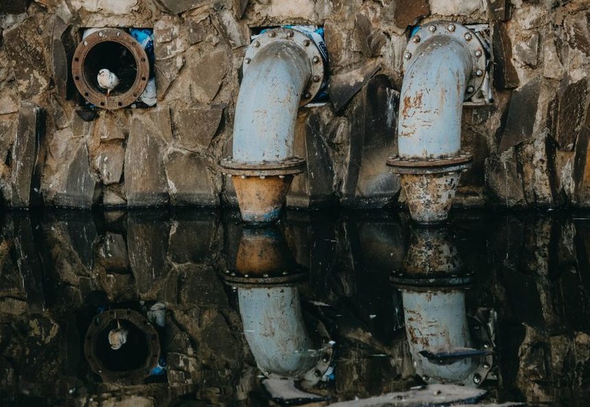 Sewer Line Repair, detail of the work